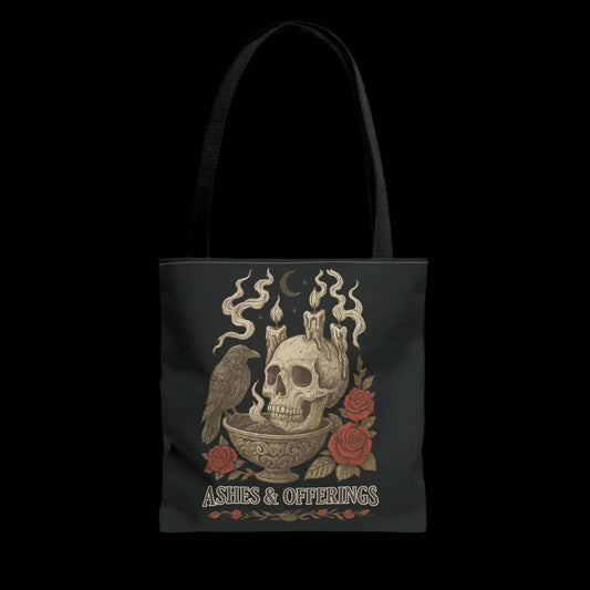 Ashes & Offerings Gothic Tote Bag – “For What Is Lost, We Give”