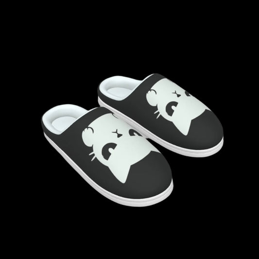 Velvet Tomb Gothic Cat Spirit Slippers – Soft, Warm & Anti-Slip Comfort