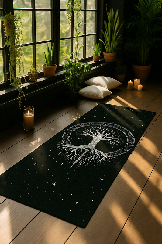 🌑 Celestial Rooted Sword Yoga Mat – Velvet Tomb Exclusive